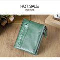 CONTACT'S Fashion Genuine Leather Women Wallet Bifold Card Holder Coin Purse Small Women's Purse Money Clip Men Pocket Wallets