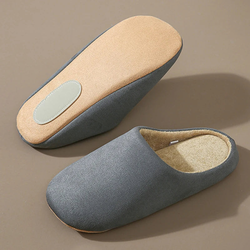 Asgard Women Warm House Slippers Winter 2024 New Silent Flat Bedroom Slides Indoor Cozy Fur Women Cotton Shoes Men Fuzzy Slipper