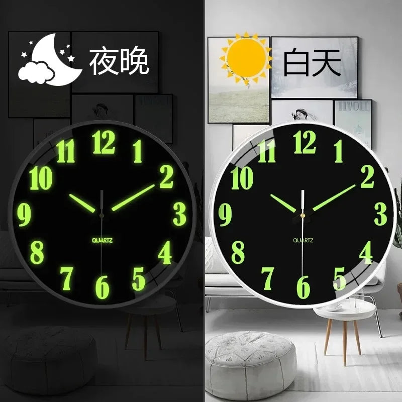 Luminous wall clock Wall clock mute quartz clock new simple wall clock wall watch clock wall hanging Nordic home time
