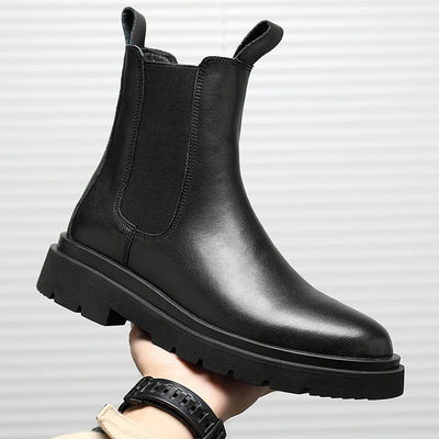 Autumn New Chelsea Boots for Men Black Platform Shoes | SAMAG