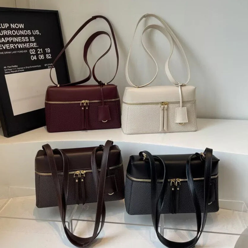 2026 New Year Textured Boston Crossbody Bag for Women,Fashion Versatile Adjustable Strap Purse with Multiple Shoulder Handbags