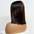 250% Density Bob Straight Human Hair 2X6 Transparent Lace Closure Frontal Human Hair Wigs 100% Human Hair Ginger 99J Colored Wig