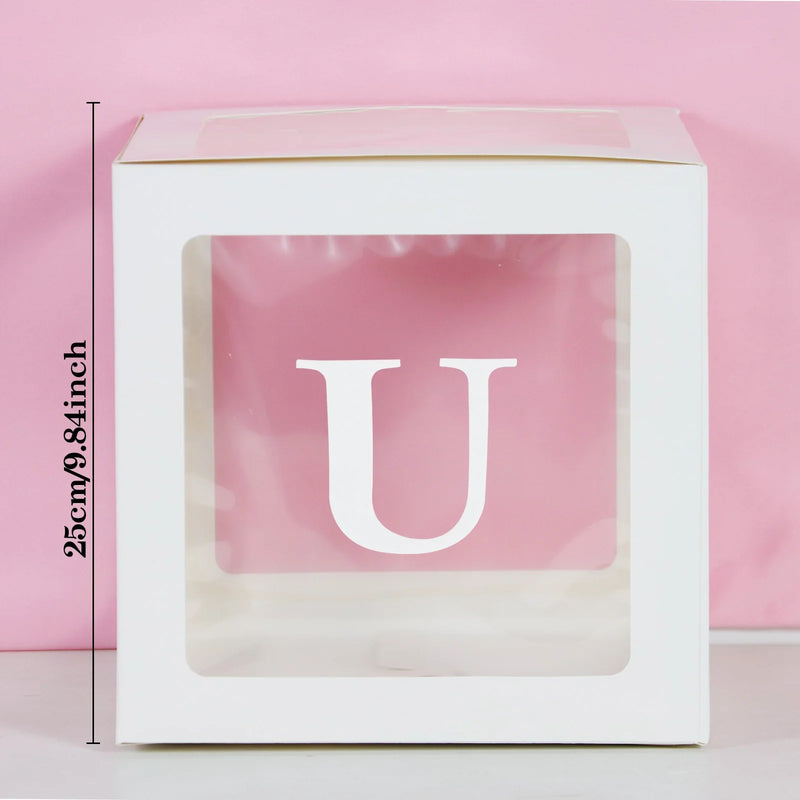 Transparent Letter Balloon Box Baby Shower Decorations Happy Birthday Wedding EID Decor 1st Birthday Party Supplies Balloon Box