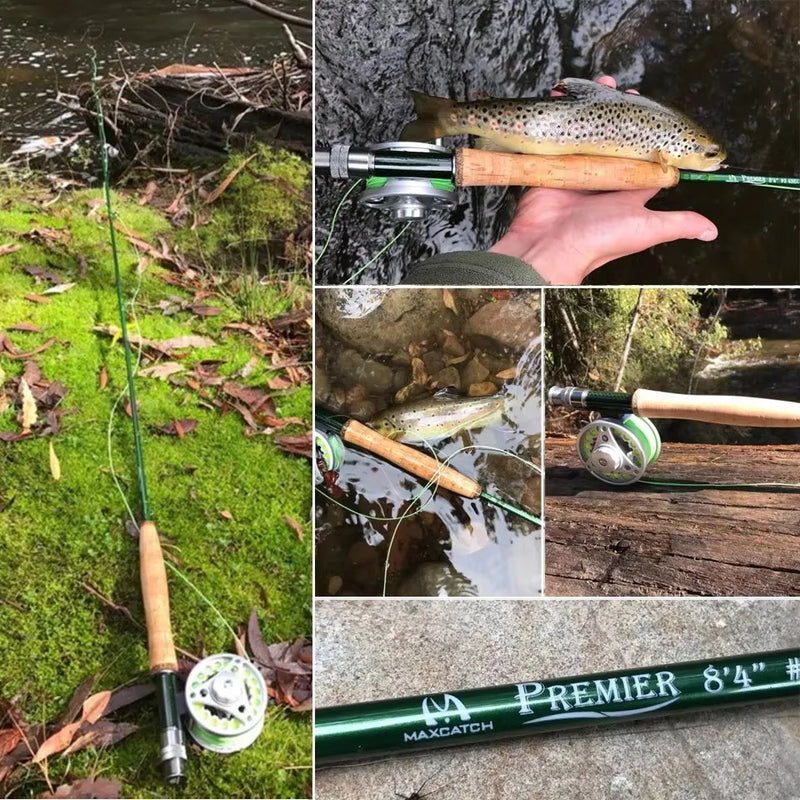 Maximumcatch Premier Fly Fishing Rod Reel Combo Complete Kit with Line Case 4 Piece Fly Rod Outfit for Beginner Anglers