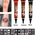 3 colors Natural Herbal Henna Cones Temporary Tattoo Body Art Paint Mehandi Ink gift，36PCS Temporary tattoo template
