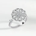 VENTFILLE 925 Sterling Silver Sunflower Diamond Zircon Rotatable Ring For Women Gift Relieve Stress Ring Jewelry Wholesale
