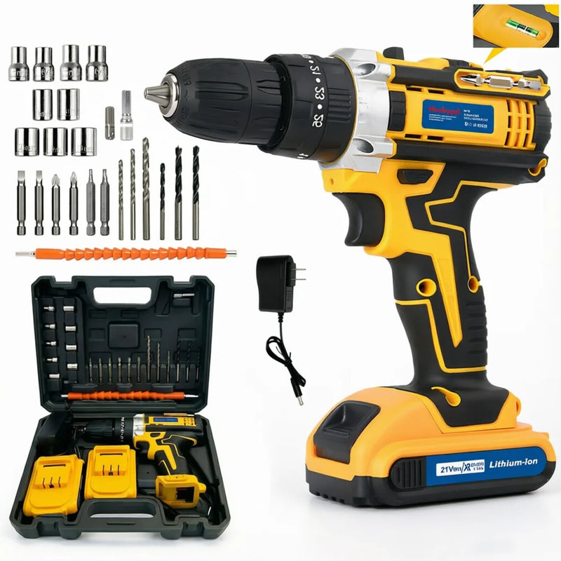 Lithium Battery Cordless Electric Screwdriver, Multifunctional Hand Impact Drill Combo Tool Set, Portable - View 9 | SAMAG
