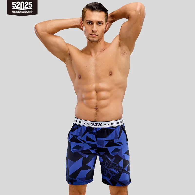 52025 Men's Cotton Modal Lounge & Pajama Shorts – Camouflage Print, Soft Breathable Comfort and Relaxed Everyday Fit