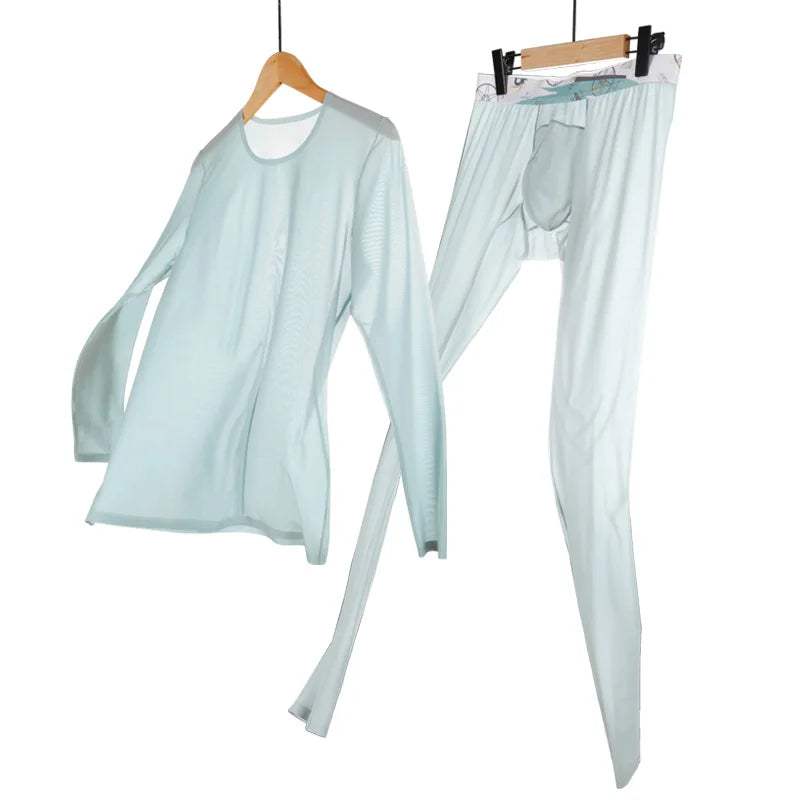 52025 Men's Ultra-Light Base Layer Set – Translucent Fabric with Barely-There Feel, Body-Hugging Fit and Anatomical U-Pouch
