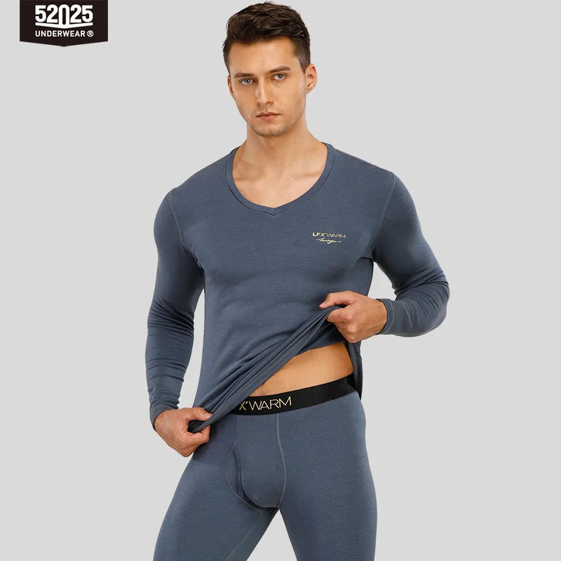 52025 Men’s Luxe Thermal Underwear with Cashmere – Soft, Tender, and Comfortable Winter Long Johns. Ultimate Warmth, Zero Bulk