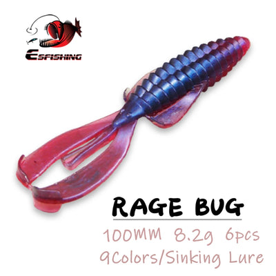 ESFISHING Hot Jigging Silicone Bait Rage Bug Craw 100mm | SAMAG