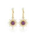 New Design High Quality Hoop Earrings Gold Color Colorful Stone Sun Shape Hoop Earrings for Trendy Women Modern Fashion