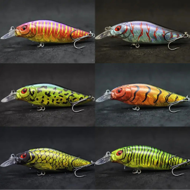 wLure Crankbait Fishing Lure 13g 9cm Medium Size 1-2 Meter Depth 3D Hard Vivid Eyes Tight Wobbler and High Frequent Action C735