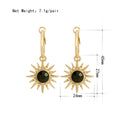 New Design High Quality Hoop Earrings Gold Color Colorful Stone Sun Shape Hoop Earrings for Trendy Women Modern Fashion