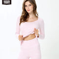 52025 Men’s & Women’s Thermal Underwear – High-Waist, Fleece-Lined, Soft Cotton Long Johns in Light Colours, Warm & Comfortable