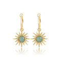 New Design High Quality Hoop Earrings Gold Color Colorful Stone Sun Shape Hoop Earrings for Trendy Women Modern Fashion