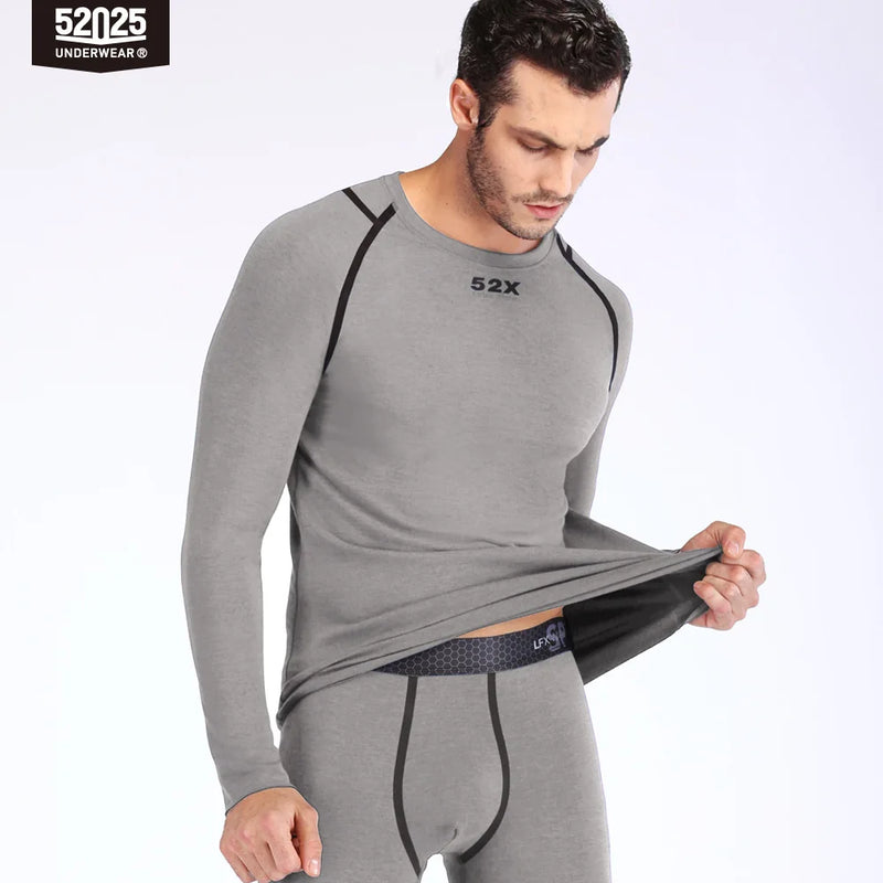 52025 Premium Carbon Fiber Warm Thermal Underwear Set – Fluffy Fleece Lining, Cozy Warmth and Winter Comfort