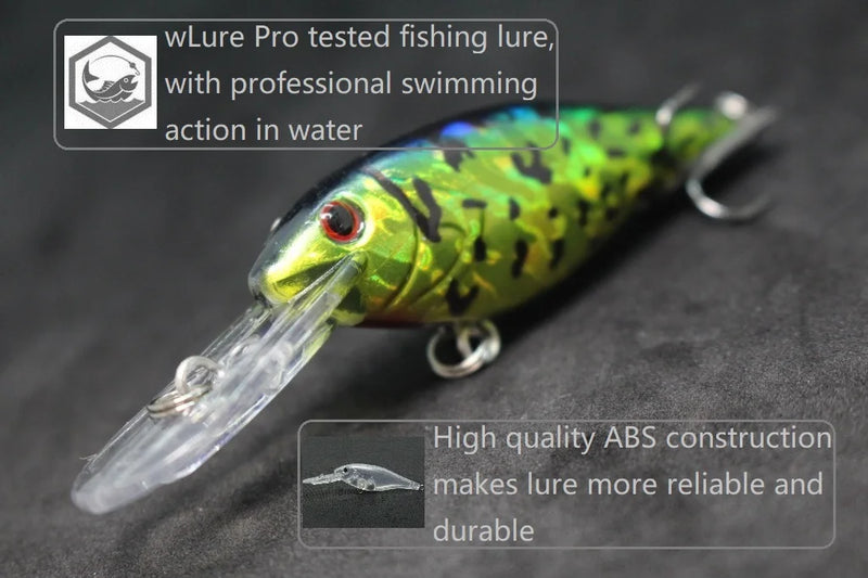 wLure Jerkbait Fishing Lure 11g 9.5cm 2.5 Meter Diving Crankbait Very Tight Wobbler with Darting 20 Colors C187