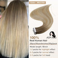 Full Shine Tape In Hair Extensions Human Hair 100% Remy Natural Human Hair Seamless Skin Weft Seamless Color Glue For Women