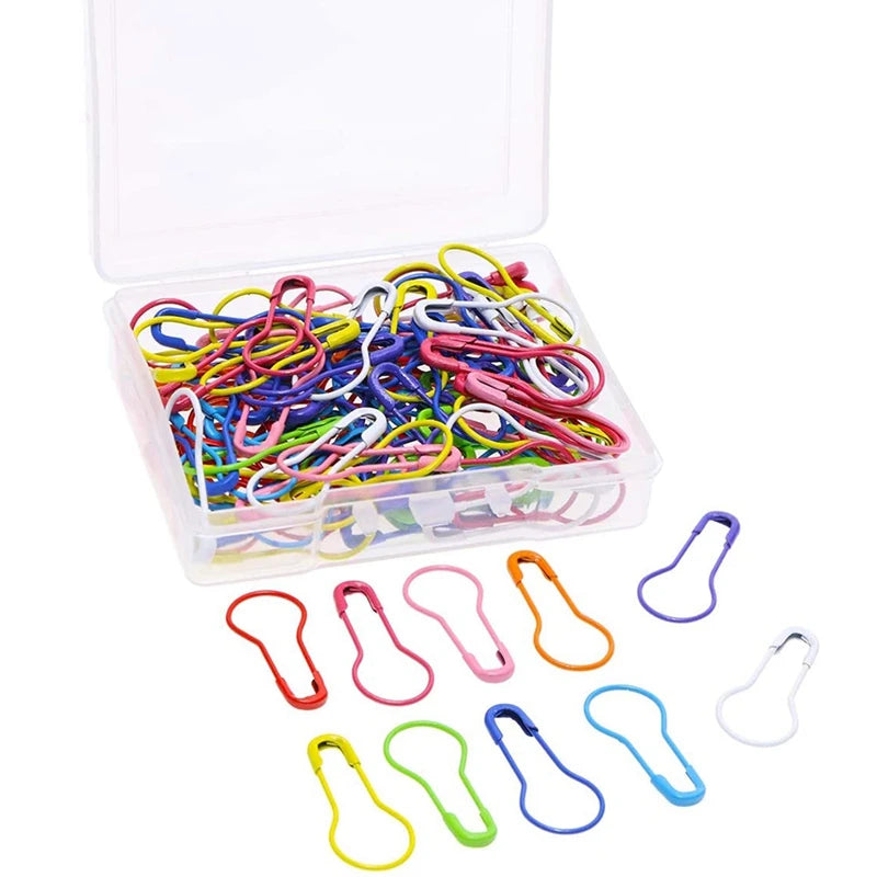 100pcs/set Metal Gourd Pins Bulb Safety Pins with Box for Quilting Sewing DIY Crafting Calabash Pins Knitting Stitch Marker