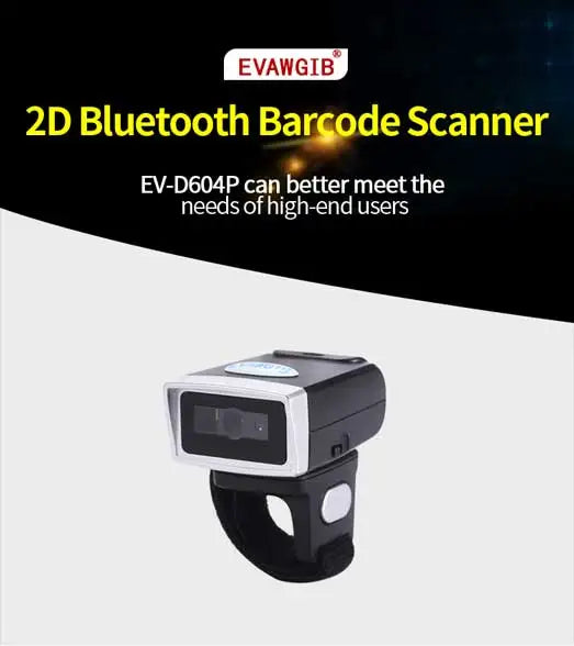 QR Code 1D/2D Ring Scanner Wearable Scanner Finger Barcode Reader Bluetooth Barcode Scanner Portable Bar code Scanner PDF Code