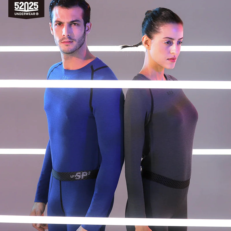 52025 Premium Carbon Fiber Warm Thermal Underwear Set – Fluffy Fleece Lining, Cozy Warmth and Winter Comfort