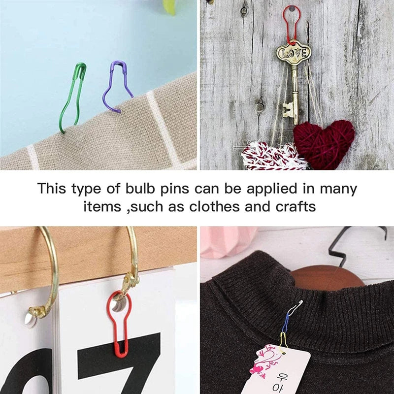 100pcs/set Metal Gourd Pins Bulb Safety Pins with Box for Quilting Sewing DIY Crafting Calabash Pins Knitting Stitch Marker