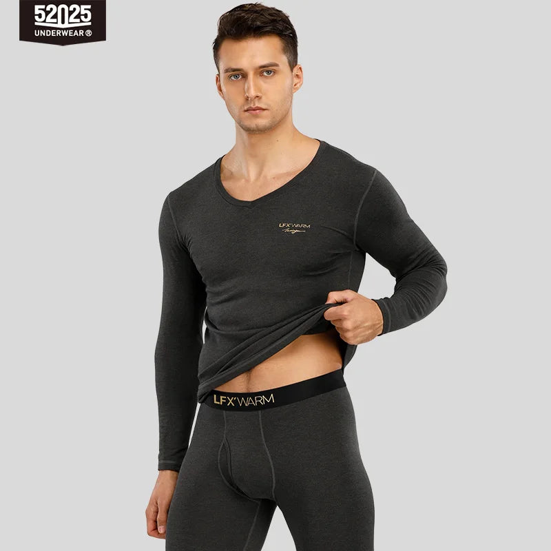 52025 Men’s Luxe Thermal Underwear with Cashmere – Soft, Tender, and Comfortable Winter Long Johns. Ultimate Warmth, Zero Bulk