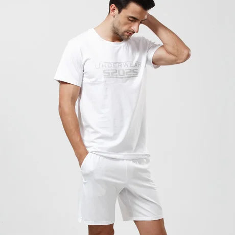 52025 Men's Cotton Modal Pajama Set – Ultra-Soft Breathable Sleepwear with Lightweight Comfort, Modern Fit and Relaxed Feel