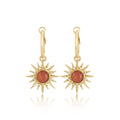 New Design High Quality Hoop Earrings Gold Color Colorful Stone Sun Shape Hoop Earrings for Trendy Women Modern Fashion