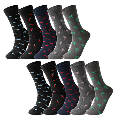 5 Pairs Men's Socks Cotton Business New Fashion Funny | SAMAG