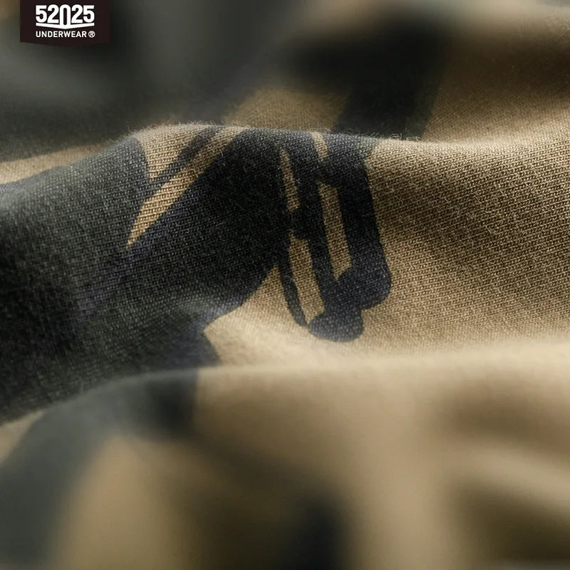 52025 Men's Cotton Modal Lounge & Pajama Shorts – Camouflage Print, Soft Breathable Comfort and Relaxed Everyday Fit