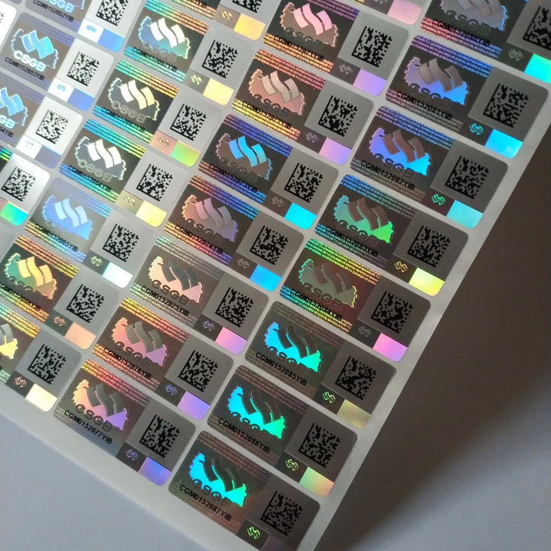 Card Security Sticker Custom Hologram Authenticity Genuine Seal Anti-fake Secure Skin Anti-counterfeit ID label