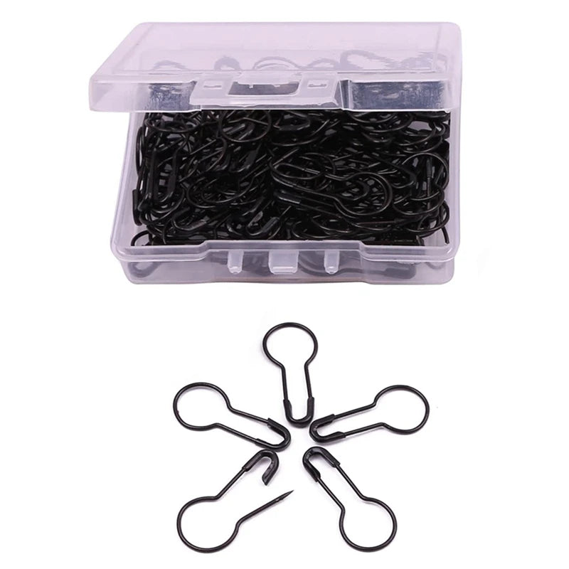 100pcs/set Metal Gourd Pins Bulb Safety Pins with Box for Quilting Sewing DIY Crafting Calabash Pins Knitting Stitch Marker