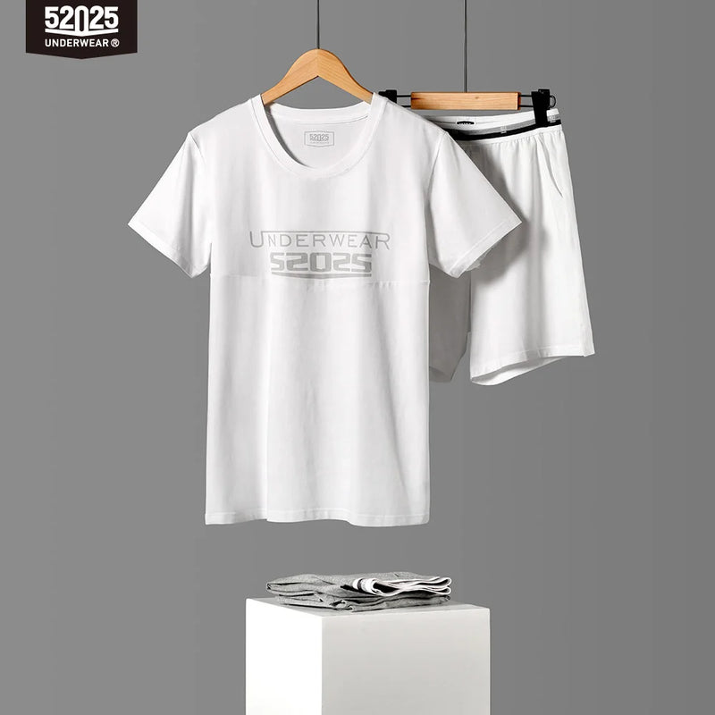 52025 Men's Cotton Modal Pajama Set – Ultra-Soft Breathable Sleepwear with Lightweight Comfort, Modern Fit and Relaxed Feel
