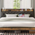 ANCTOR Twin/TwinXL/Full/Queen/King/CaliforniaKing Bed Frames, Storage Headboard with Outlets, No Noise, No Box Springs Needed